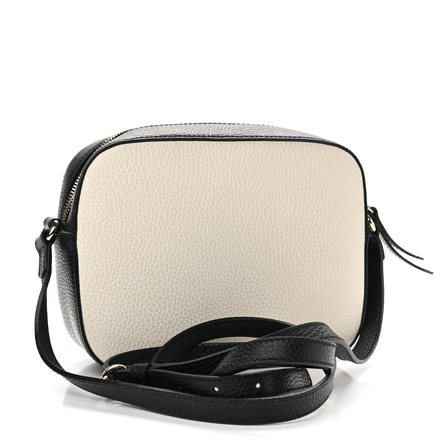 Gucci Dollar Calfskin Bi-Color Small Soho Disco Bag Mystic White Black 3 of 12