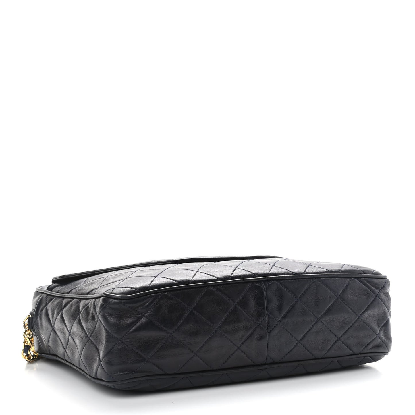 Lambskin Quilted Tassel Camera Case Navy