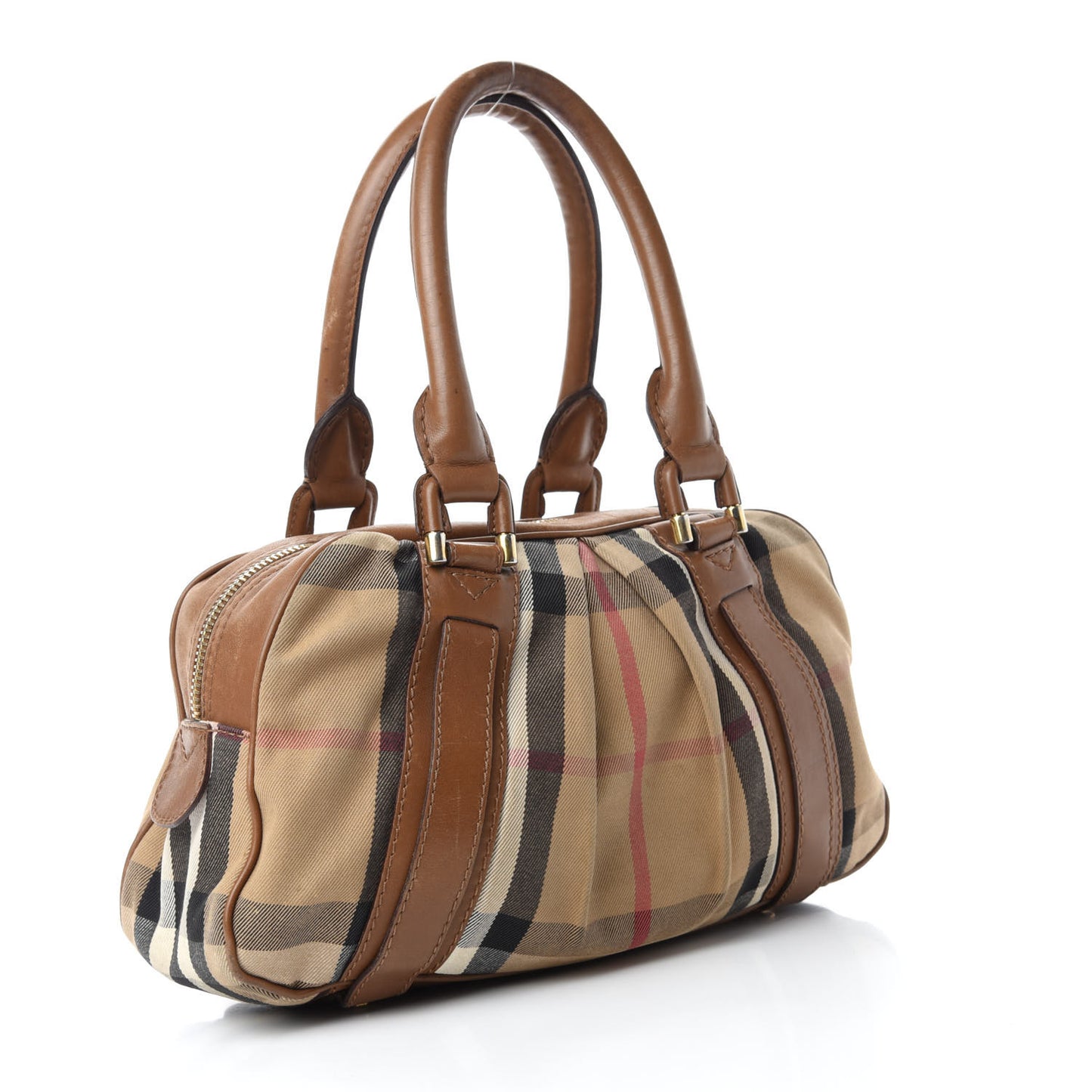 House Check Satchel Saddle Brown