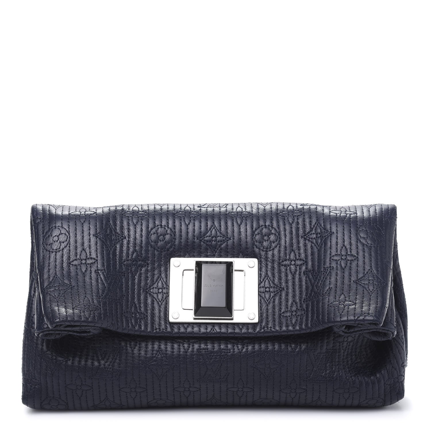 Louis Vuitton Calfskin Quilted Monogram Altair Clutch Navy 1 of 13