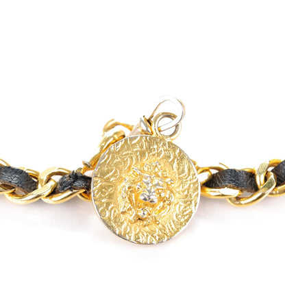 Chanel Lambskin Chain Medallion Belt Gold Black 4 of 5