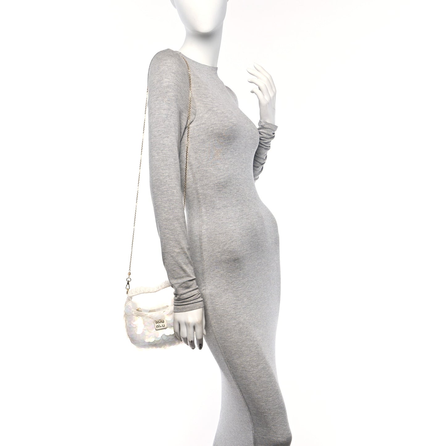 Sequin Crochet Mini Wander Hobo White