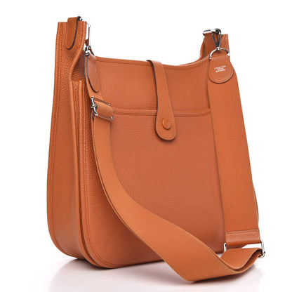 Hermes Taurillon Clemence Evelyne III GM Orange 3 of 12