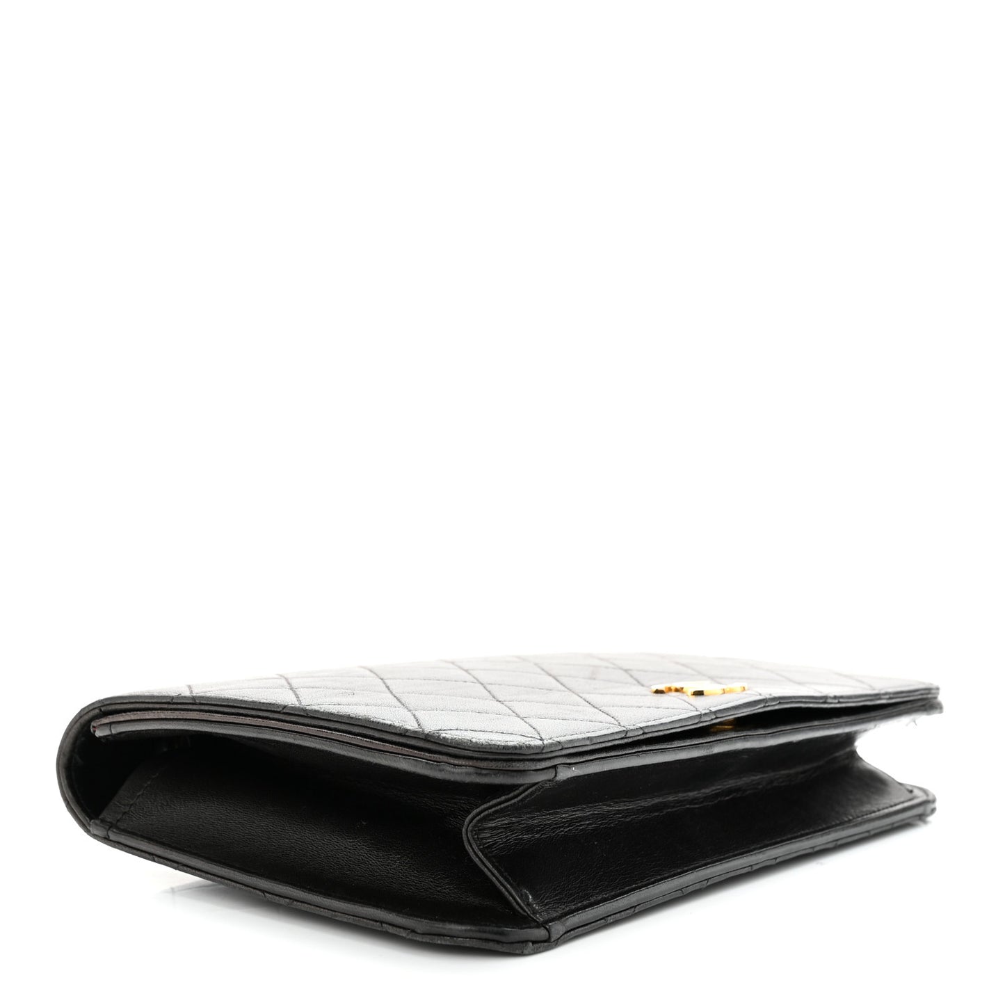 Lambskin Quilted Small Single Flap Black