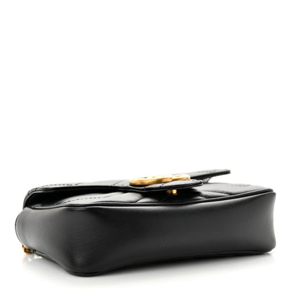 Gucci Calfskin Matelasse Super Mini GG Marmont Shoulder Bag Black 4 of 11