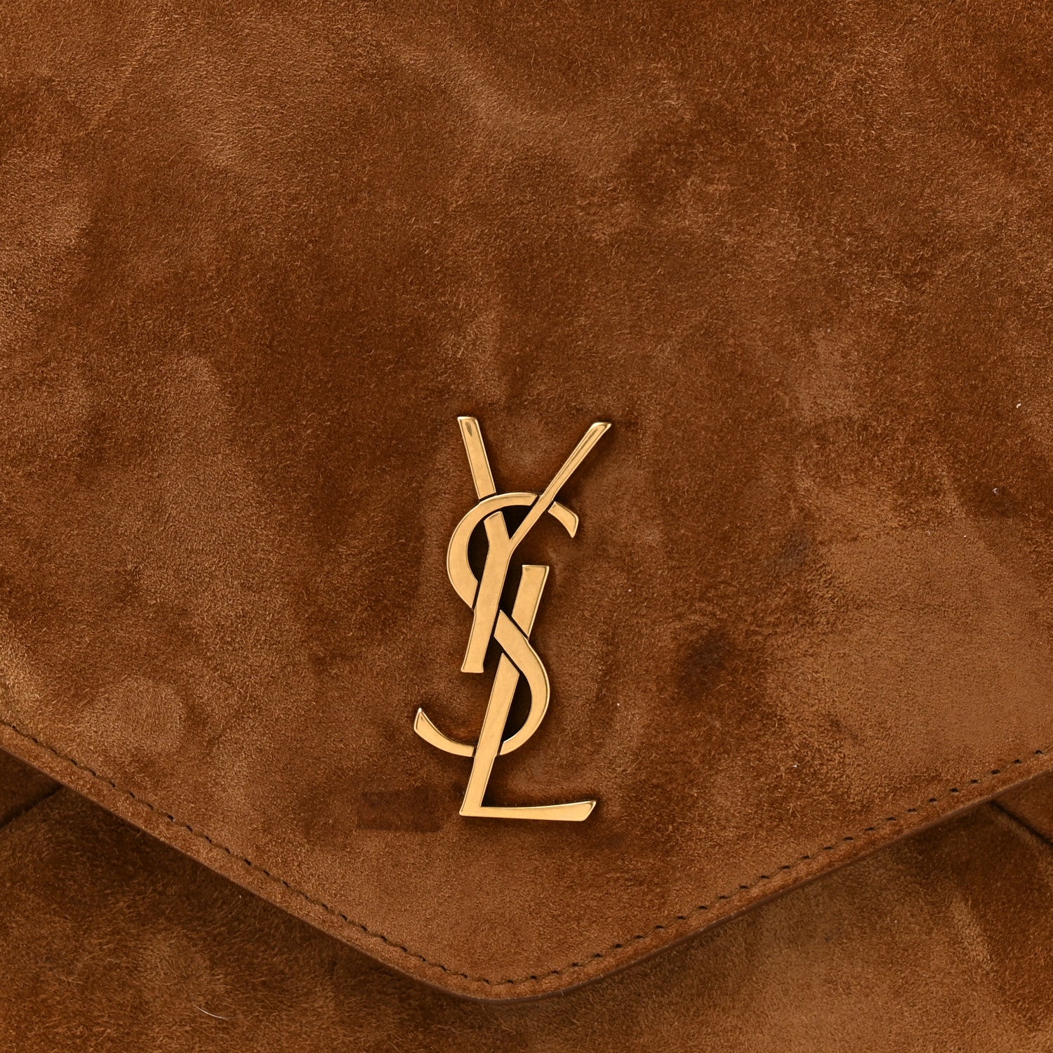 Saint Laurent Suede Large Cassandre Pouch On Chain Caramel Cognac 8 of 11