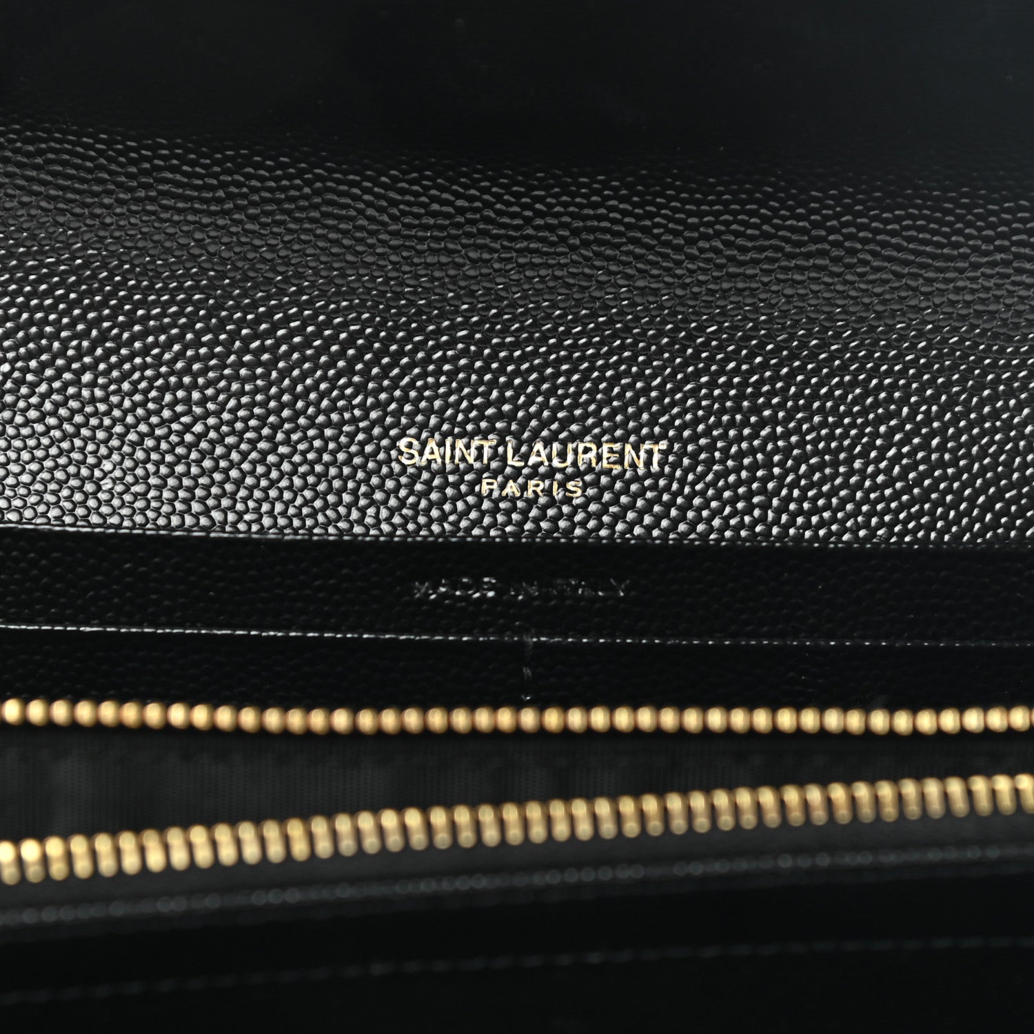 Saint Laurent Grain De Poudre Matelasse Chevron Monogram Flap Wallet Black 6 of 9