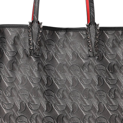 Christian Louboutin Toile Monogram Calfskin Printed Spikes East West Cabata Tote Black 9 of 11