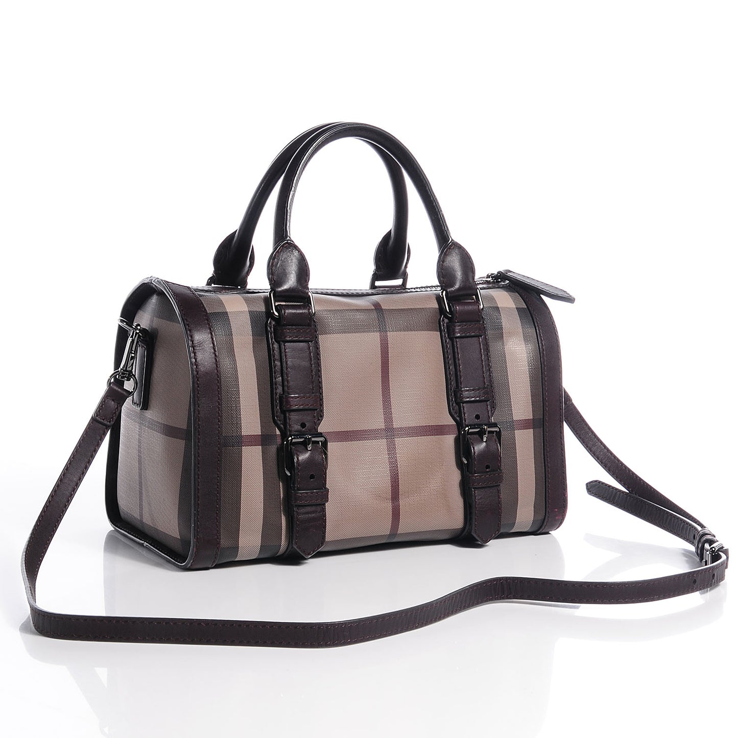 Smoked Check Medium Alchester Bowling Bag Plum