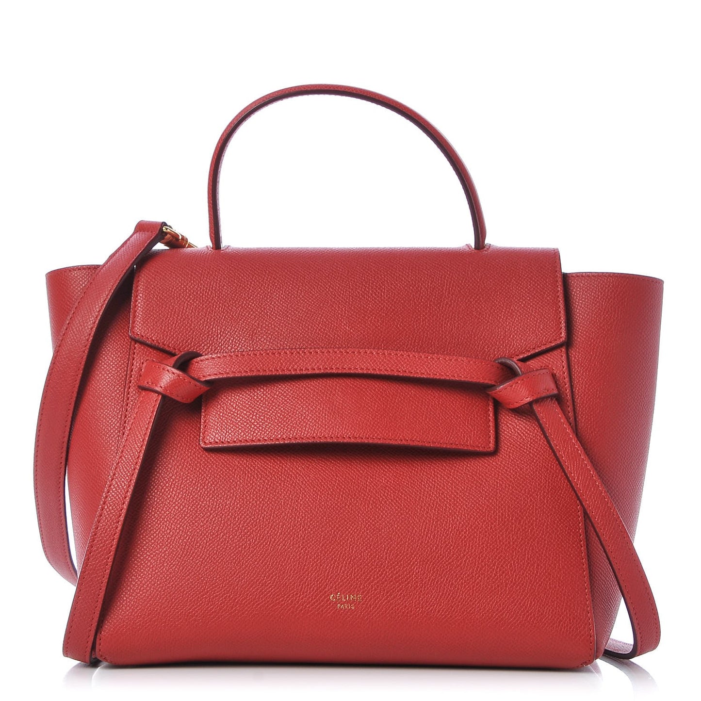 Baby Grained Calfskin Micro Belt Bag Coquelicot