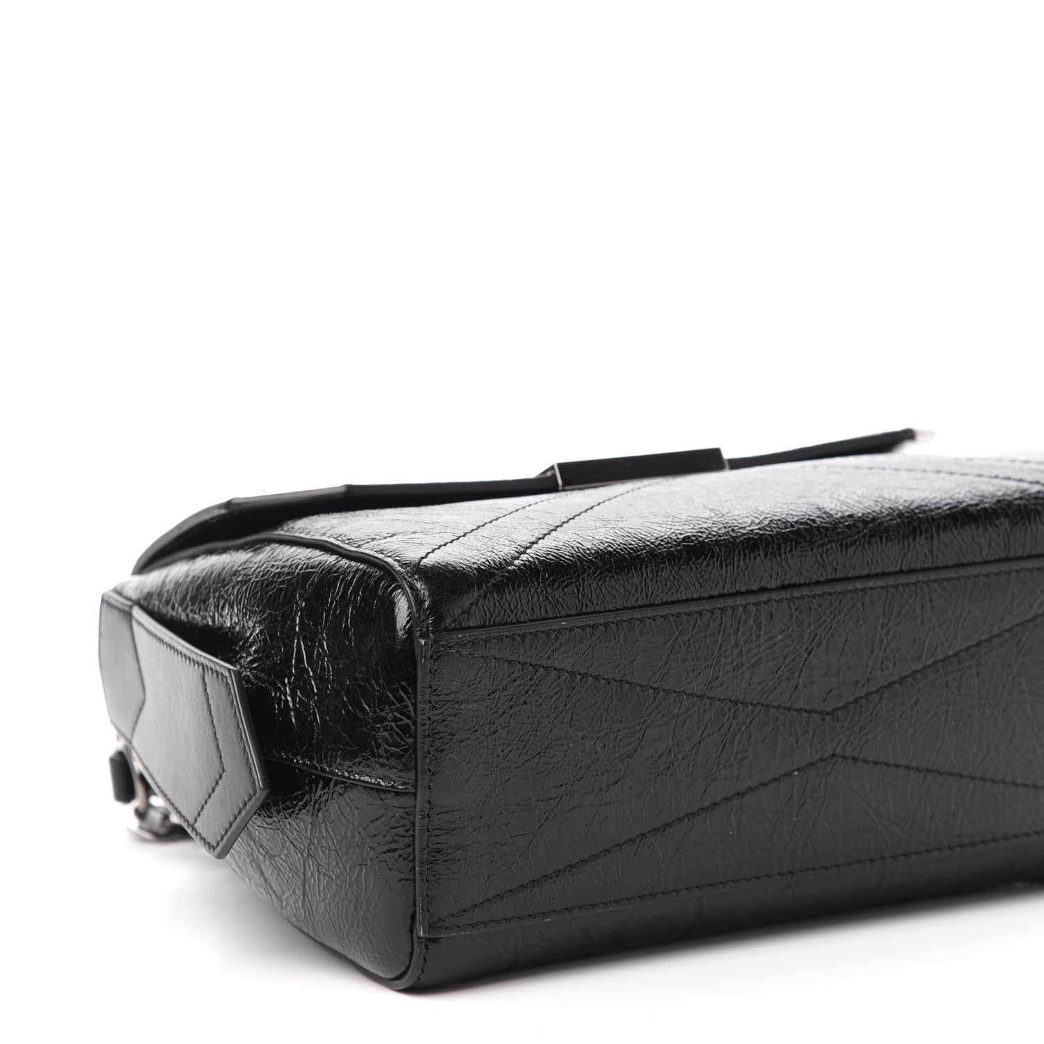 Givenchy Creased Patent Calfskin Small ID Flap Black 8 of 11