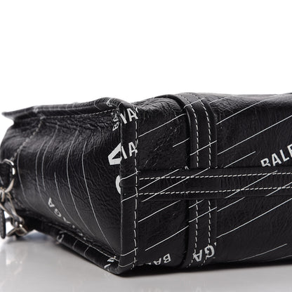 Balenciaga Agneau Arena Logo Multicolor Print XS Bazar Shopper Tote Black White 6 of 9