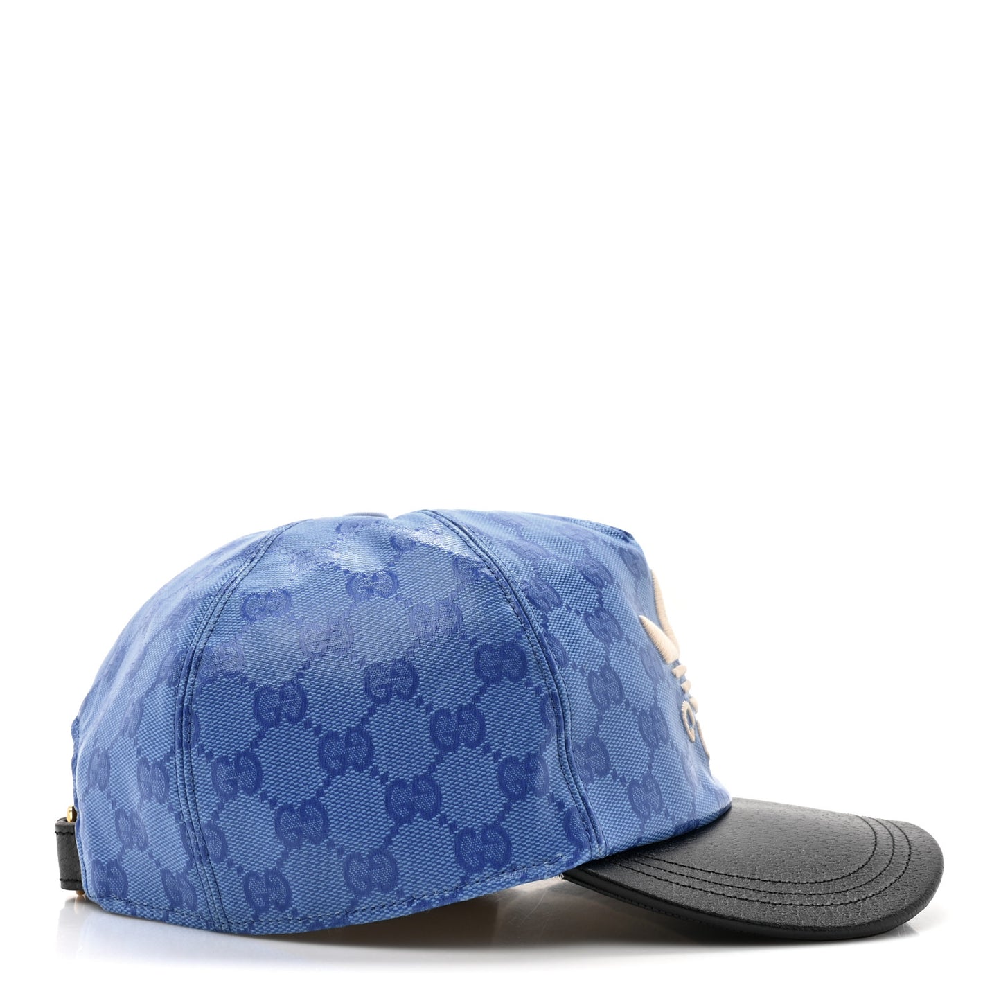 X ADIDAS Crystal Monogram Textured Dollar Calfskin Trefoil Embroidered Stefanos Baseball Hat XL Bright Splash Black