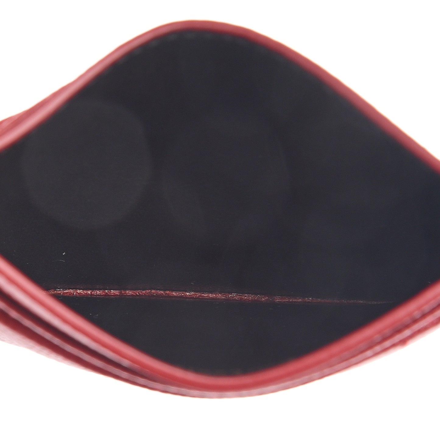 Grain De Poudre Matelasse Chevron Monogram Credit Card Case New Red