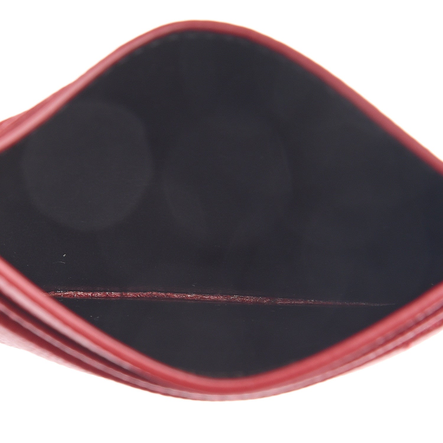 Saint Laurent Grain De Poudre Matelasse Chevron Monogram Credit Card Case New Red 4 of 5