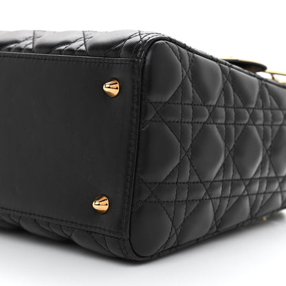 Christian Dior Lambskin Cannage Medium Lady Dior Black 9 of 9