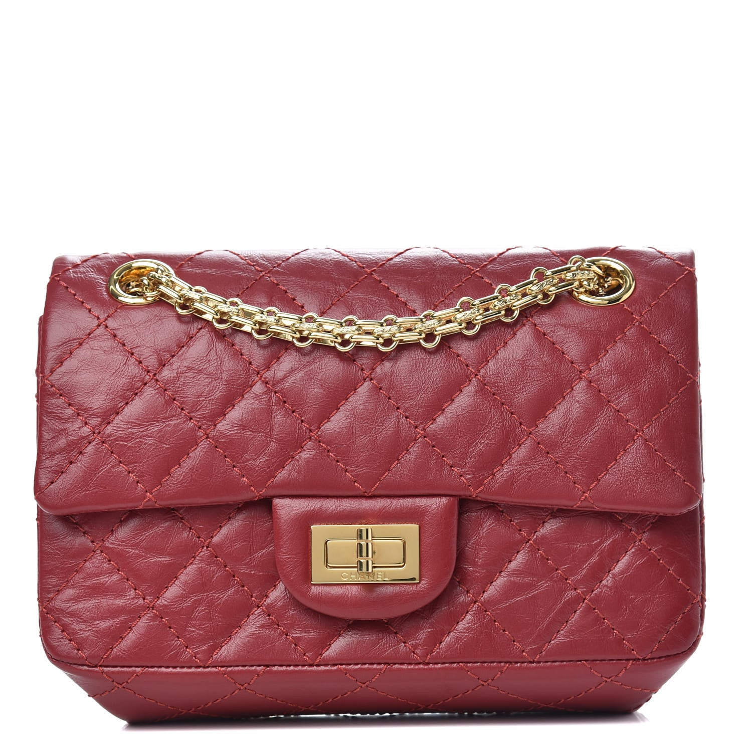 Chanel Aged Calfskin Quilted 2.55 Reissue Mini Flap Red 1 of 11
