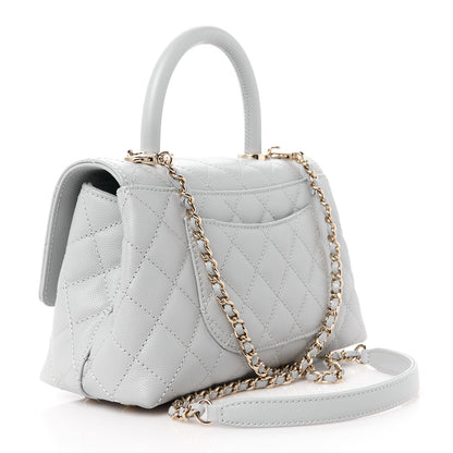 Chanel Caviar Quilted Mini Coco Handle Flap Light Grey 3 of 11