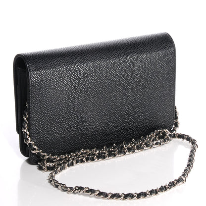 Chanel Caviar Timeless CC Wallet on Chain WOC Black 3 of 9