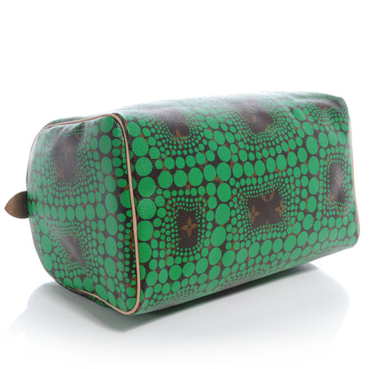 Louis Vuitton Monogram Kusama Town Speedy 30 Green 4 of 7