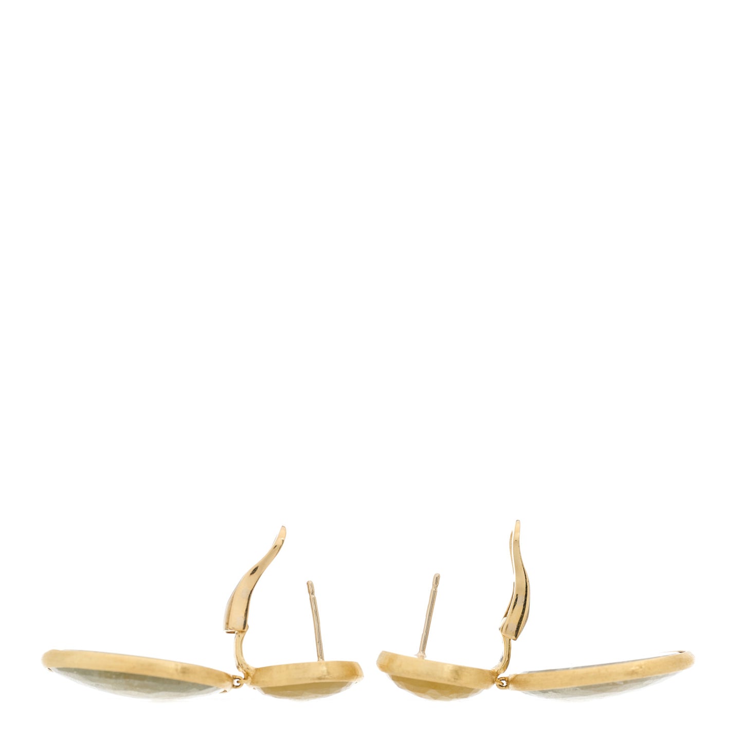 18K Yellow Gold Yellow Green Sapphire Drop Earrings