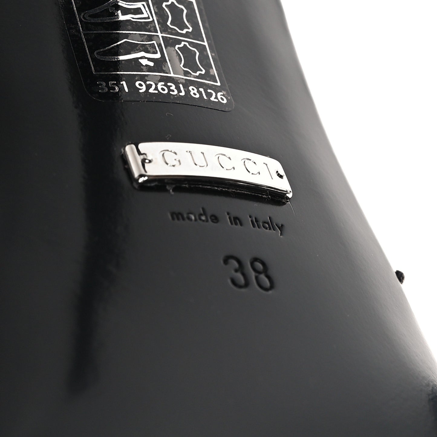 Tela Retino Kid Scamosciato Crystal GG Monogram Square G 95mm Slide Sandals 38 Black