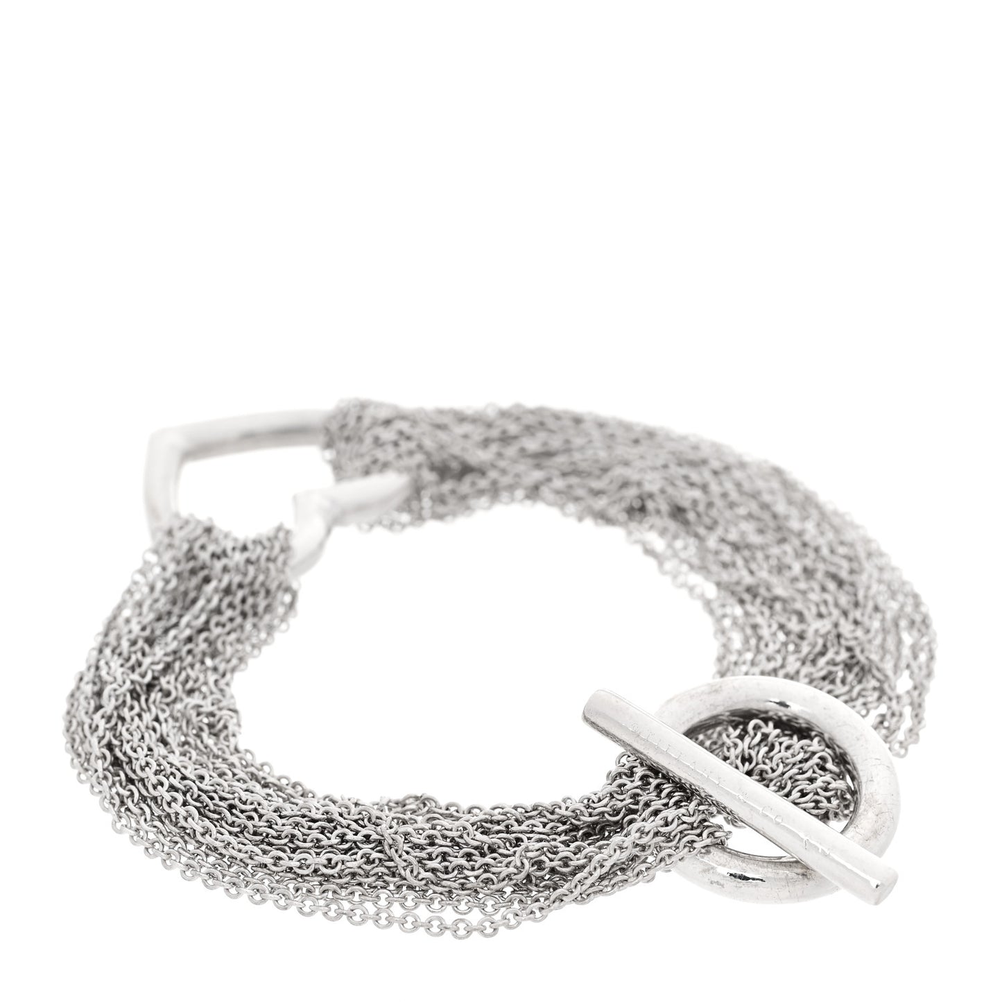 Sterling Silver Open Heart Multi Strand Bracelet