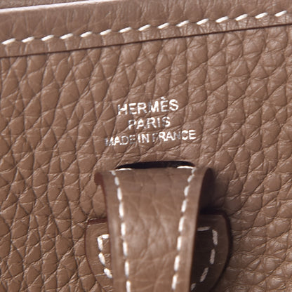 Hermes Taurillon Clemence Amazone Evelyne TPM Etoupe Bleu Indigo 6 of 8