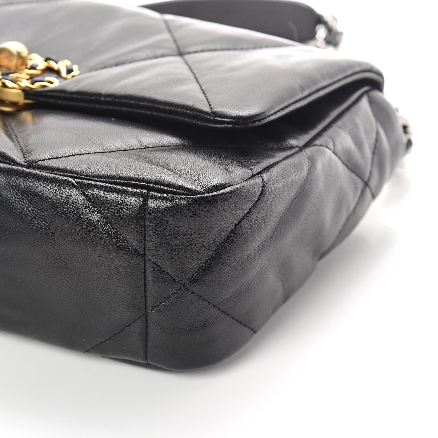 Chanel Lambskin Quilted Medium 19 Flap Black 10 of 11