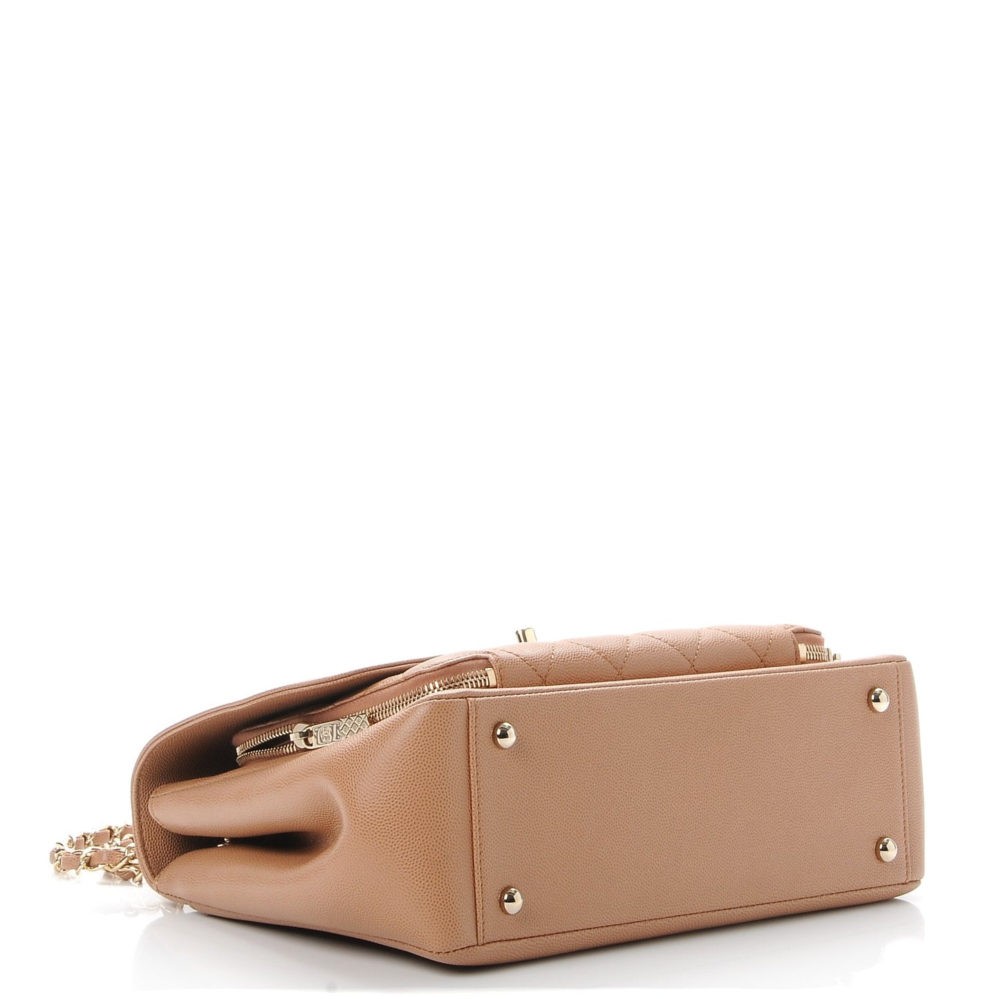 Caviar Quilted Large Business Affinity Flap Camel
