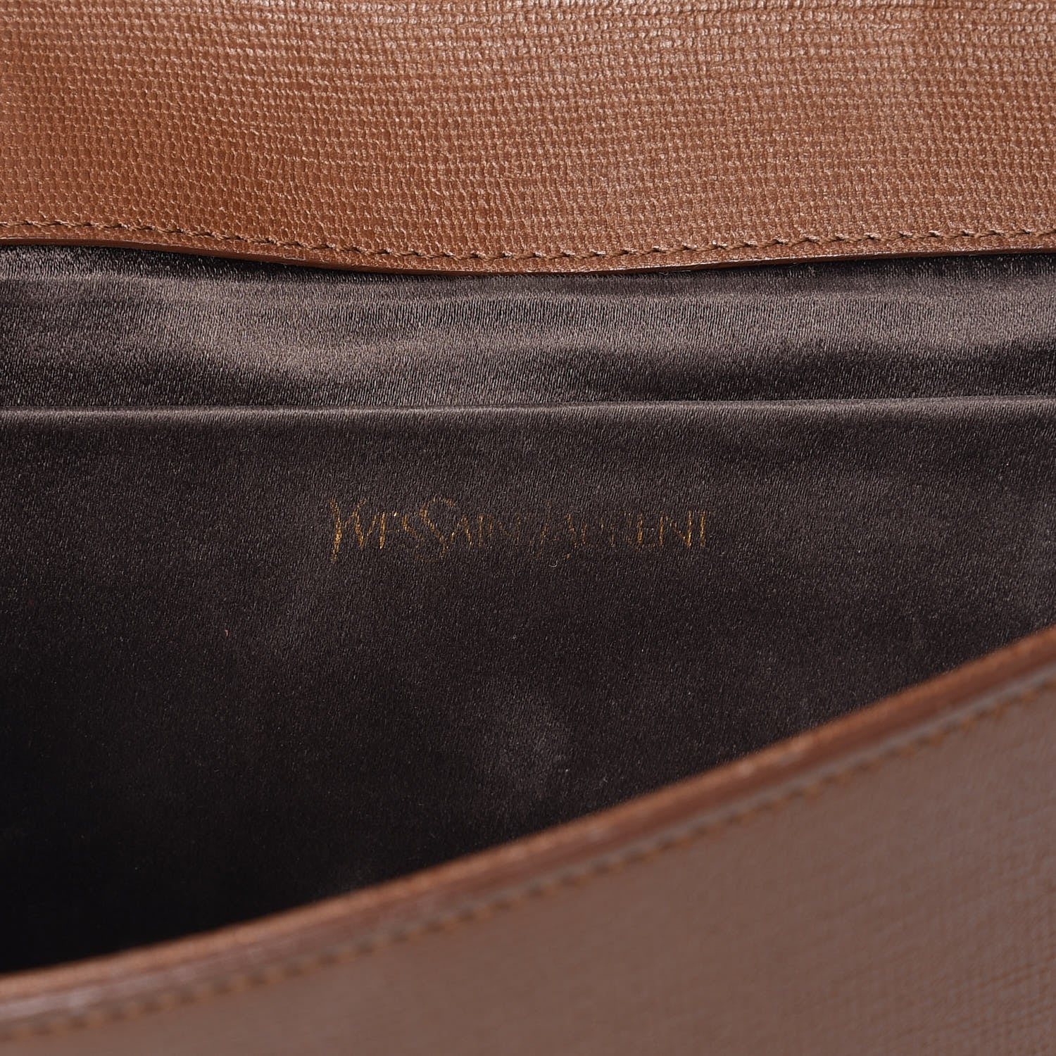 Saint Laurent Textured Calfskin Y Ligne Clutch Brown 6 of 14
