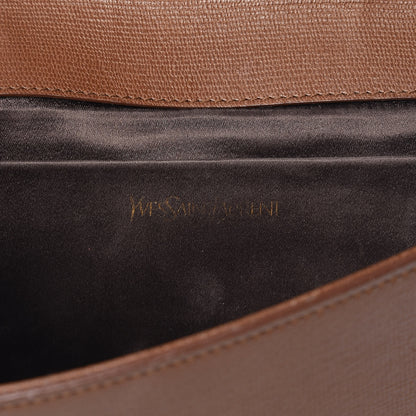 Saint Laurent Textured Calfskin Y Ligne Clutch Brown 6 of 14