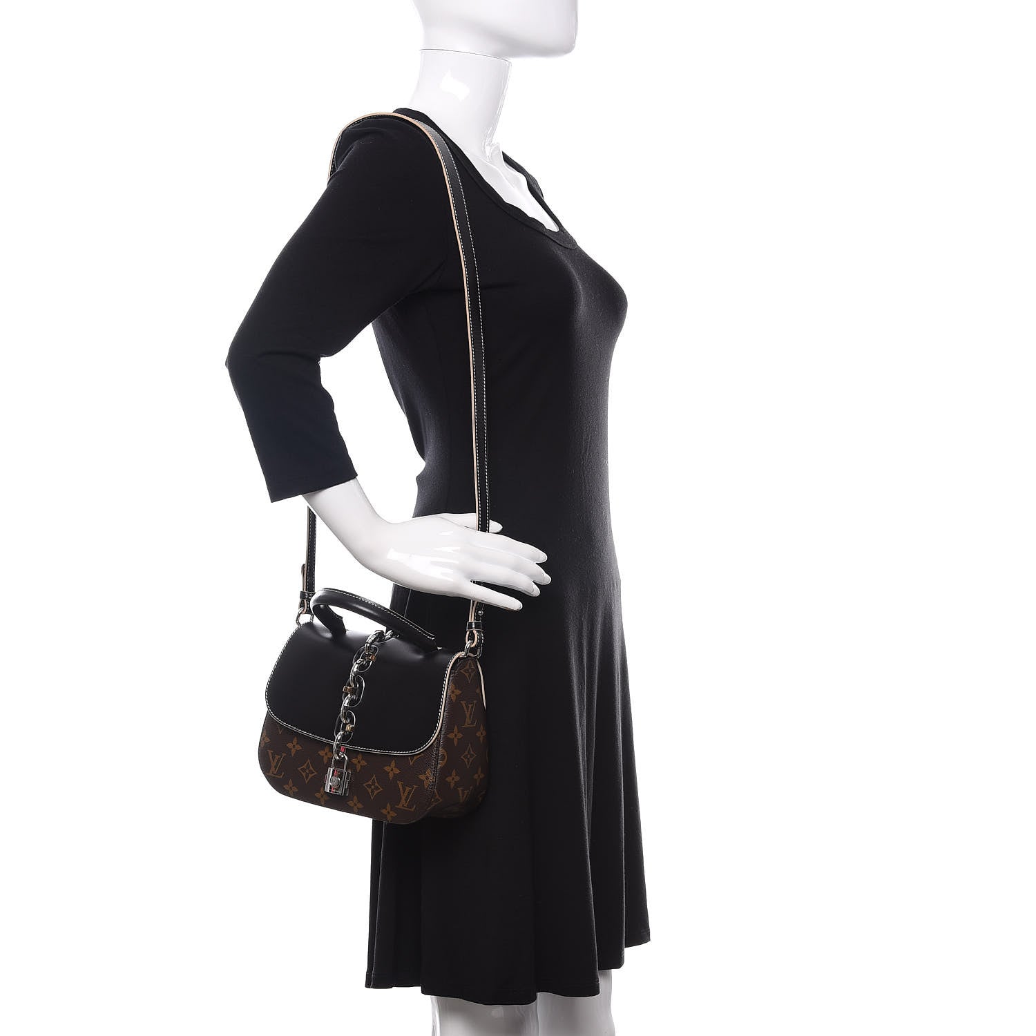 Louis Vuitton Calfskin Monogram Chain It Bag PM Black 2 of 10