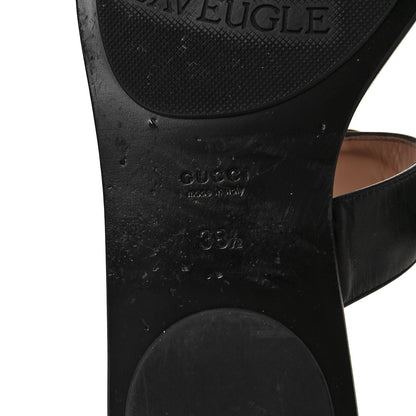 Gucci Calfskin GG Marmont Thong Sandals 38.5 Black 7 of 9