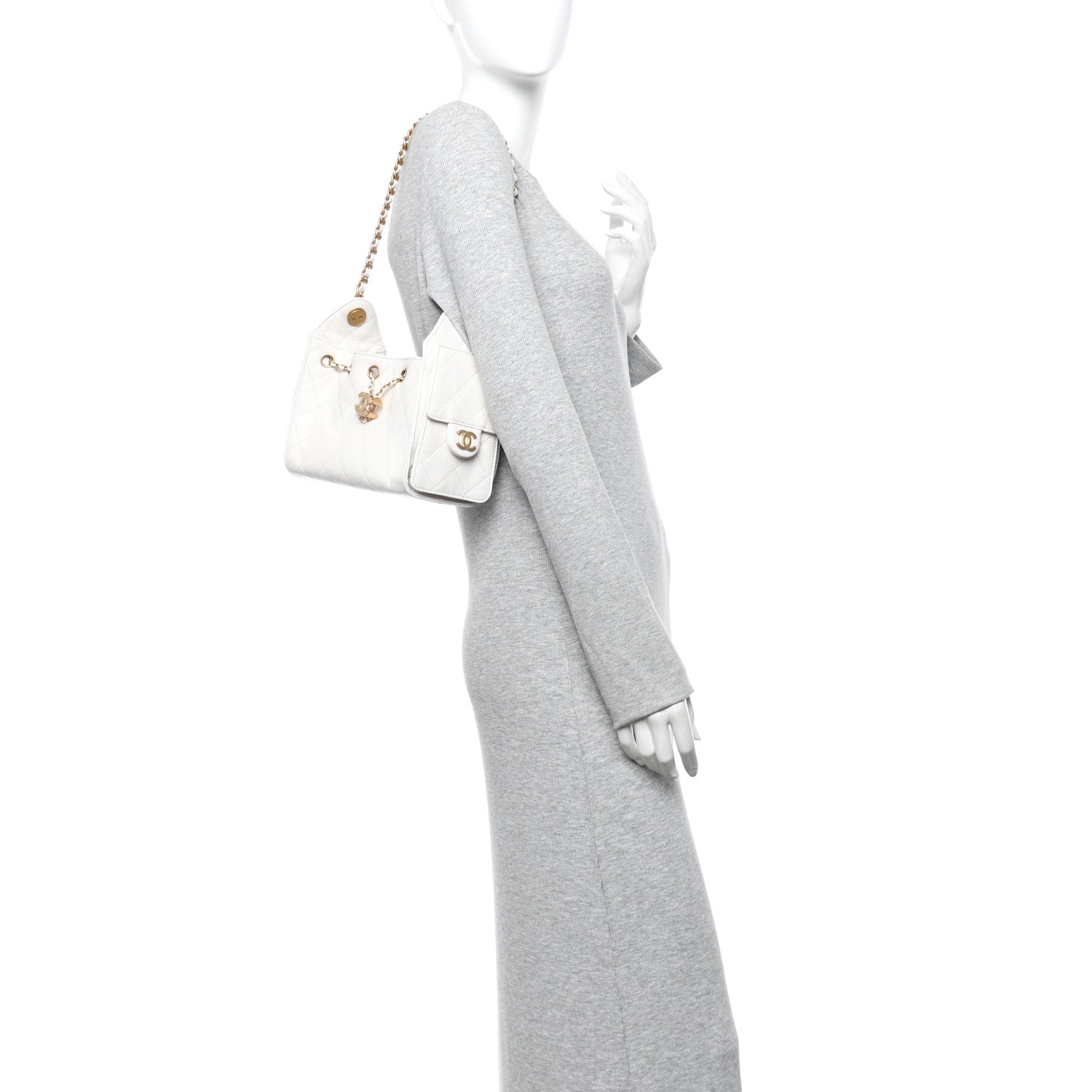 Chanel Caviar Quilted Mini Chanel 25 Handbag White 2 of 10