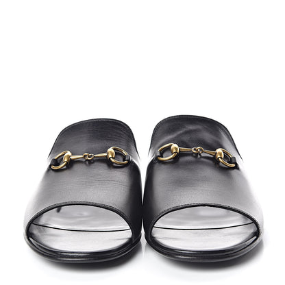 Gucci Malaga Kid Horsebit Slide Sandals 38 Black 2 of 9