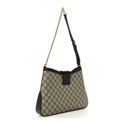 Gucci GG Supreme Monogram Medium Padlock Shoulder Bag Black 3 of 11