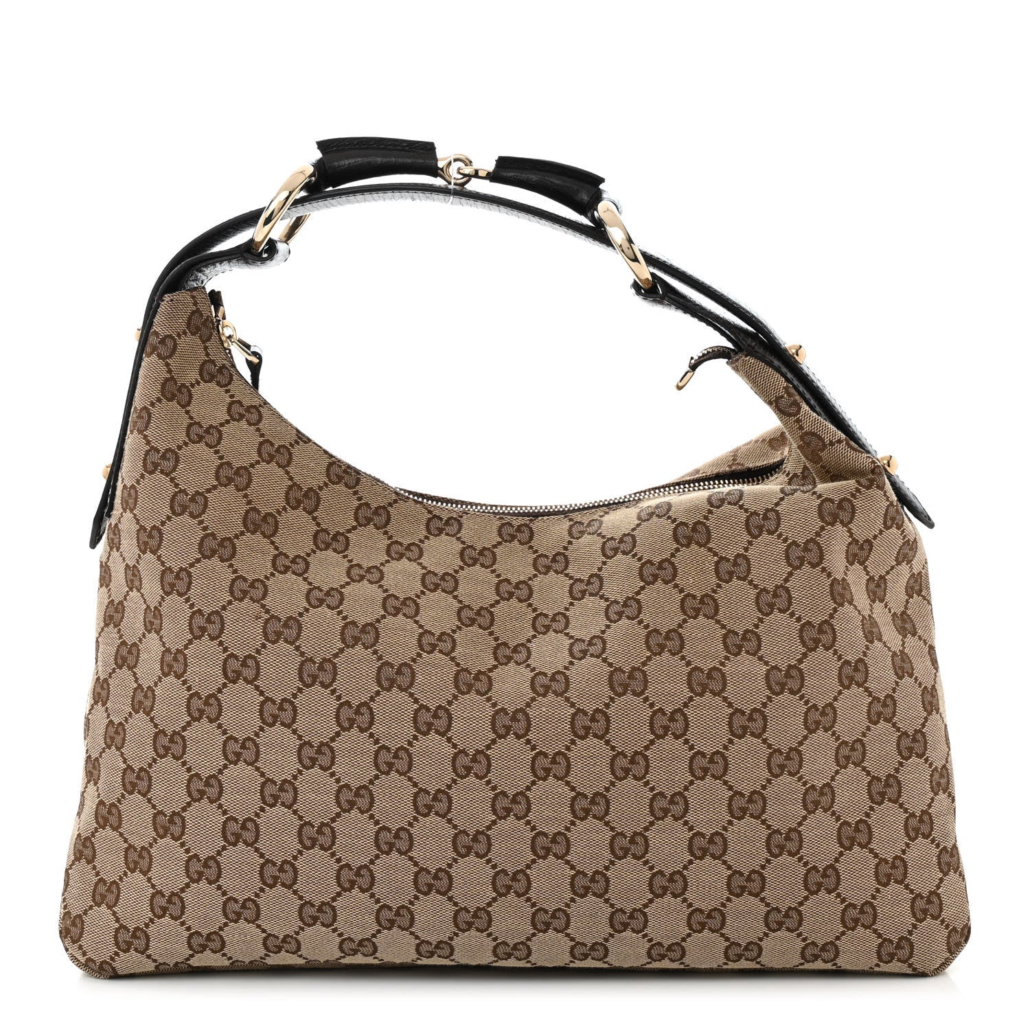 Gucci Monogram Medium Horsebit Chain Hobo Dark Brown 1 of 10
