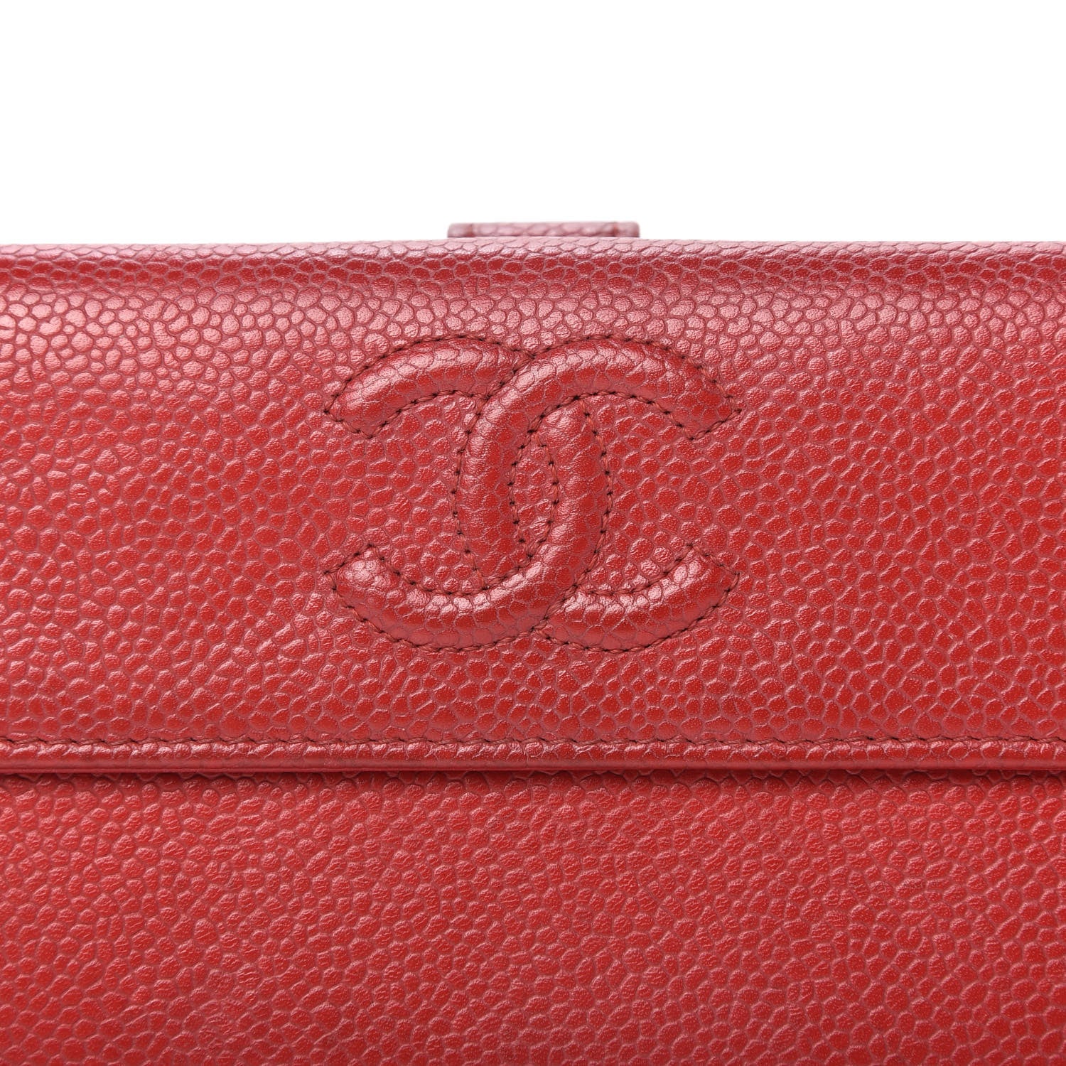 Chanel Caviar CC Long Flap French Wallet Red 11 of 12
