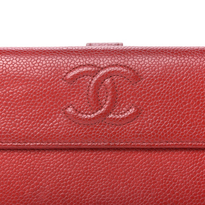 Chanel Caviar CC Long Flap French Wallet Red 11 of 12