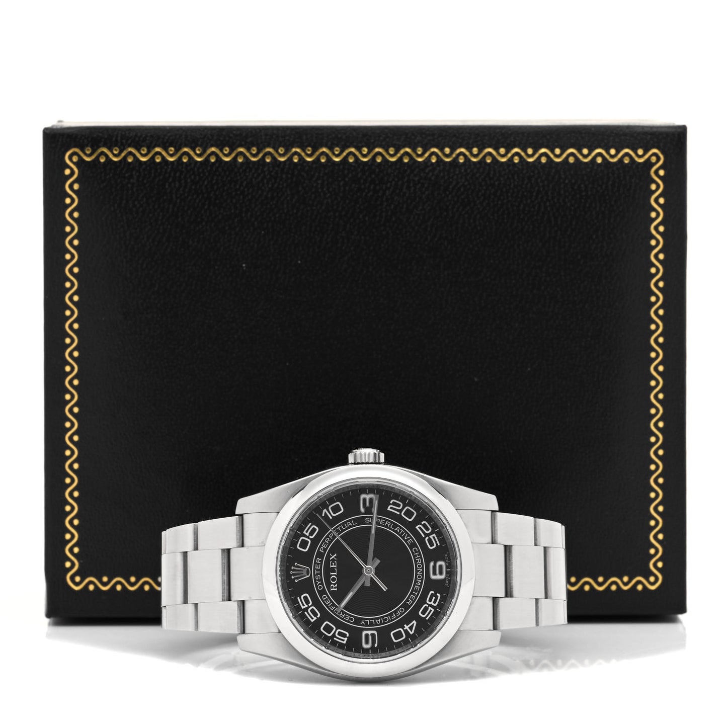 Stainless Steel 36mm Oyster Perpetual Watch Black Concentric 116000
