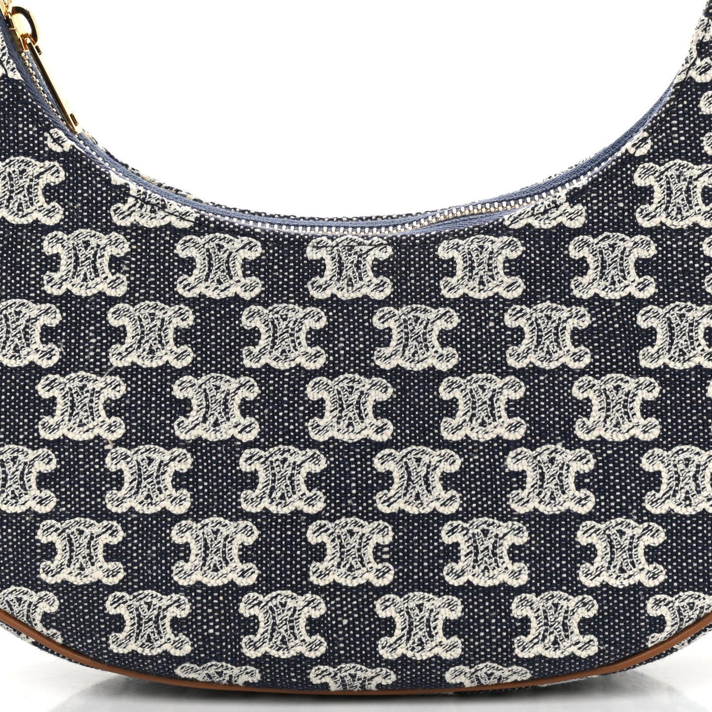 Canvas Calfskin Ava Triomphe Shoulder Bag Blue
