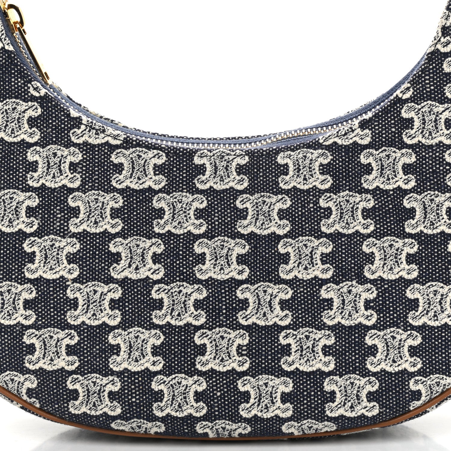 Celine Canvas Calfskin Ava Triomphe Shoulder Bag Blue 8 of 10