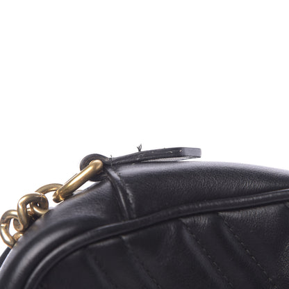 Gucci Calfskin Matelasse Small GG Marmont Chain Shoulder Bag Black 14 of 14