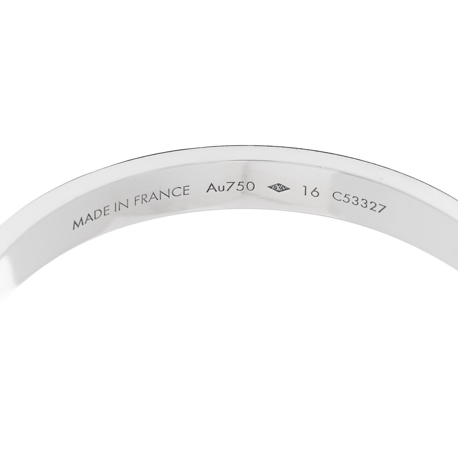 Louis Vuitton 18K White Gold Diamond Empreinte Bangle Bracelet 16 4 of 4