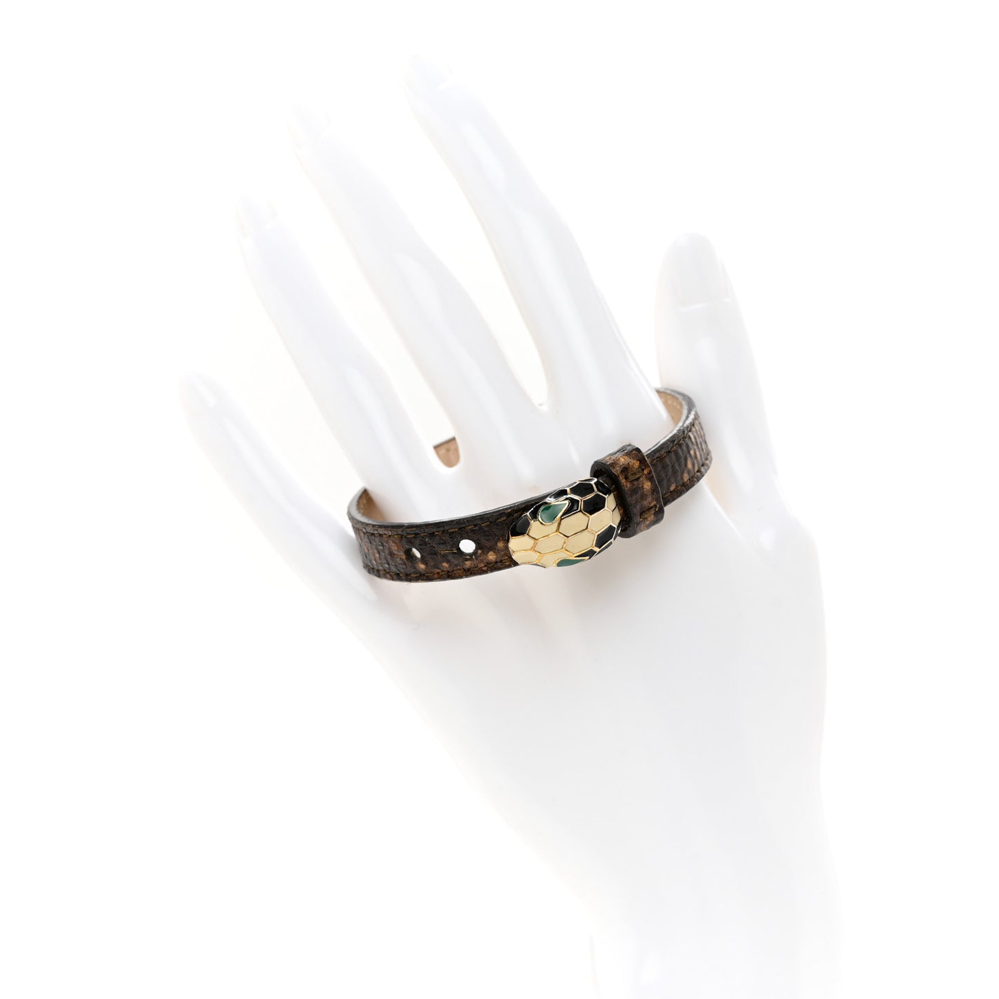Karung Snakeskin Serpenti Forever Bracelet Brown