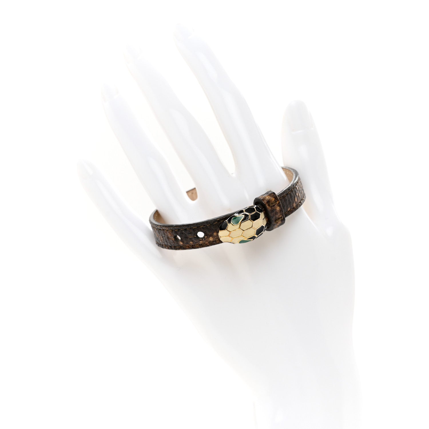 Bulgari Karung Snakeskin Serpenti Forever Bracelet Brown 2 of 6