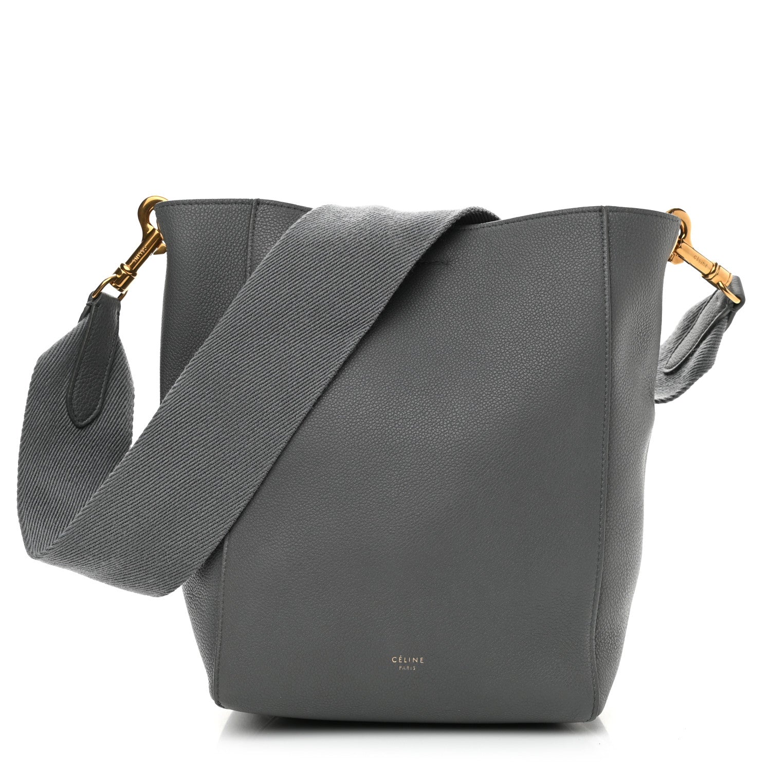 Celine Soft Grained Calfskin Small Sangle Bucket Bag Grey 1 of 7