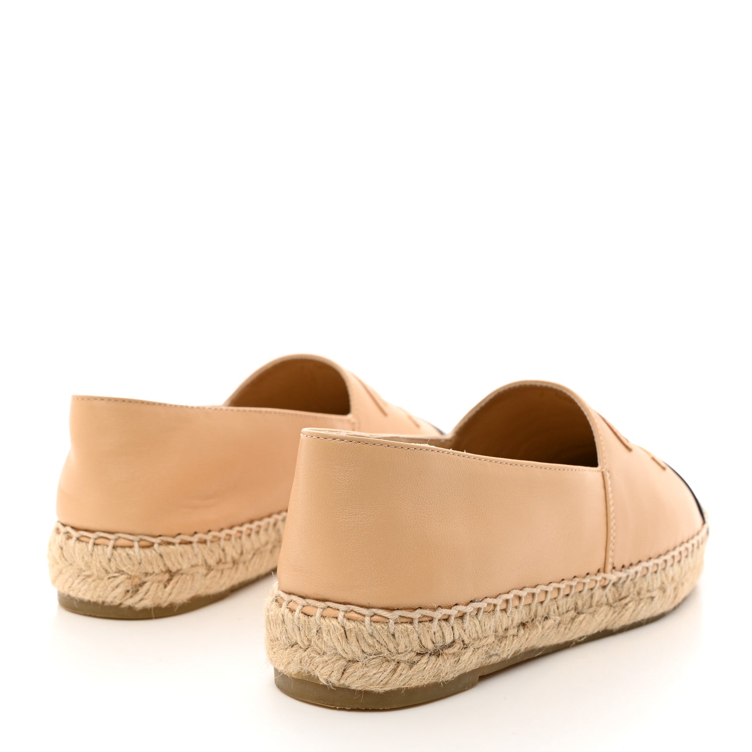 Chanel Lambskin CC Espadrilles 38 Beige Black 4 of 9