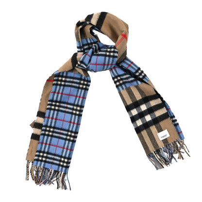 Burberry Cashmere Vintage Check Giant Check Scarf Opal Blue 1 of 3